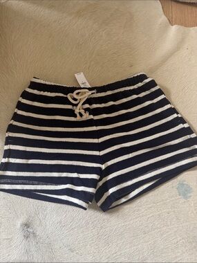GAP Navy and White Striped Knit Shorts